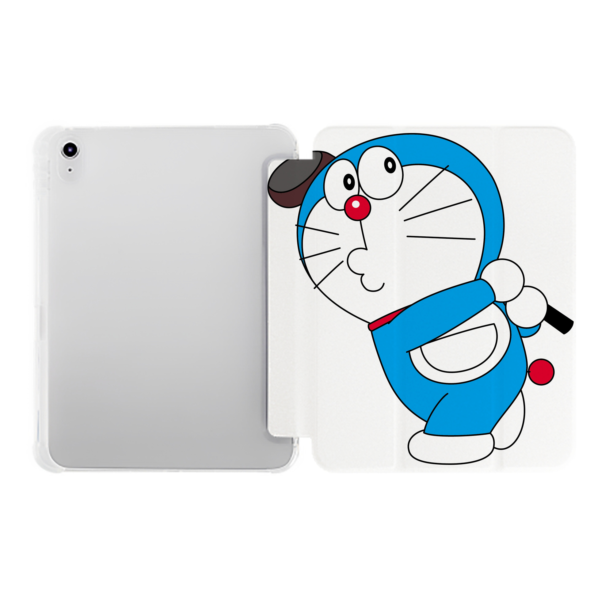（画像用） ドラえもん Doraemon IPad ケース ペン収納付き 三つ折りスタンド PUレザー×シリコン 対応機種9.5/10.5/10.9インチ